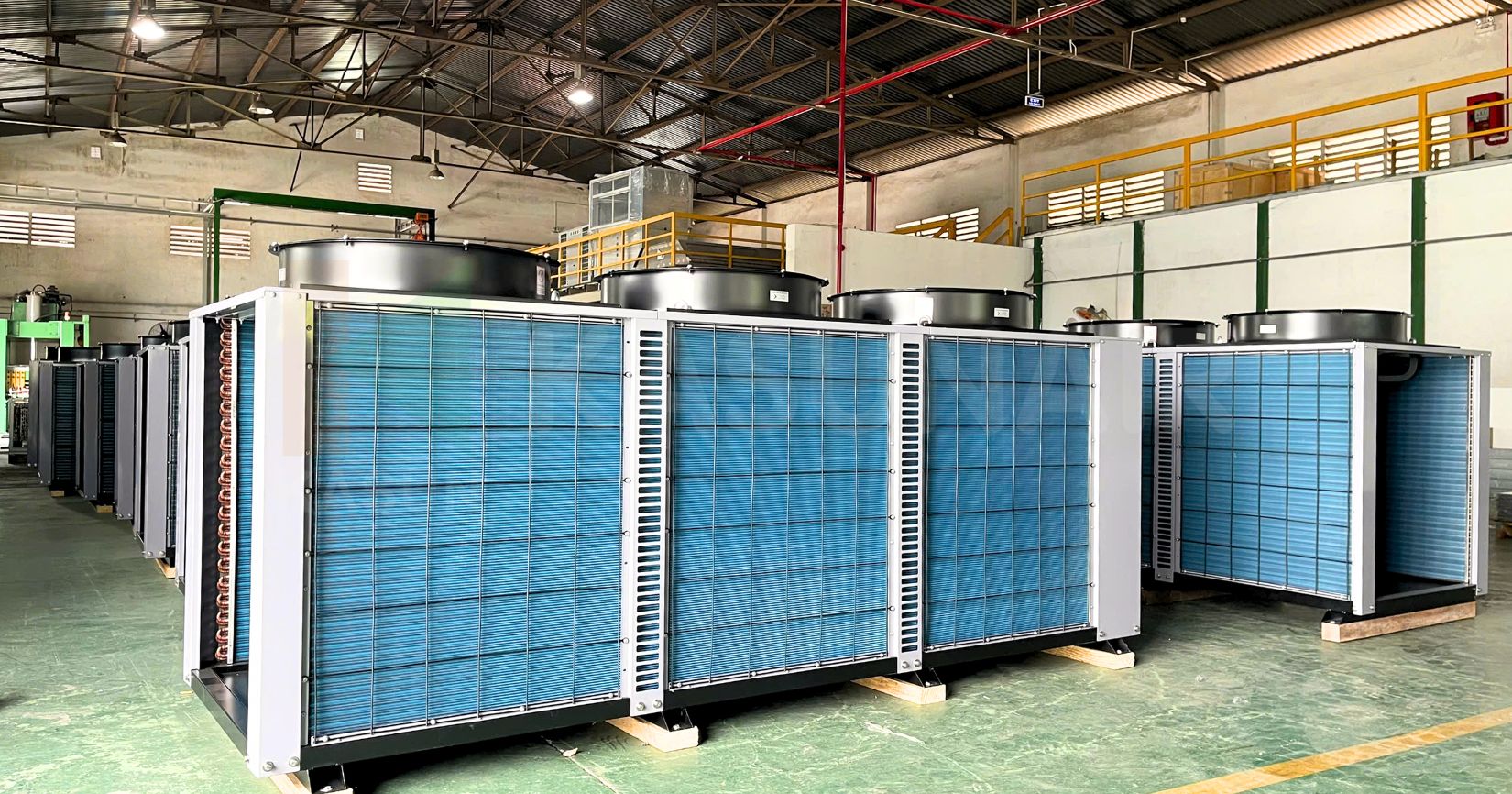 Cận cảnh dàn coil trao đổi nhiệt lá nhôm xanh KASUNAIR