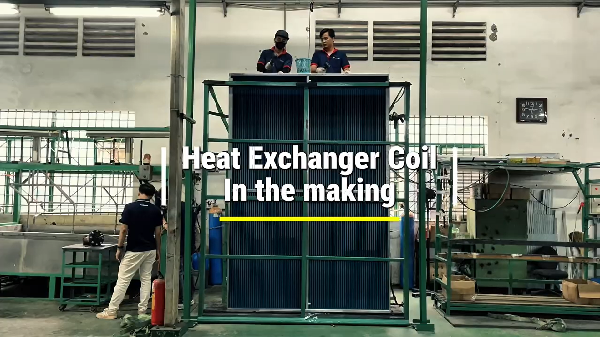 Từng dàn coil trao đổi nhiệt đang dần thành hình tỉ mỉ tại nhà máy KASUNAIR